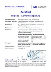 Huber Ranner Zertifikat Hygiene |